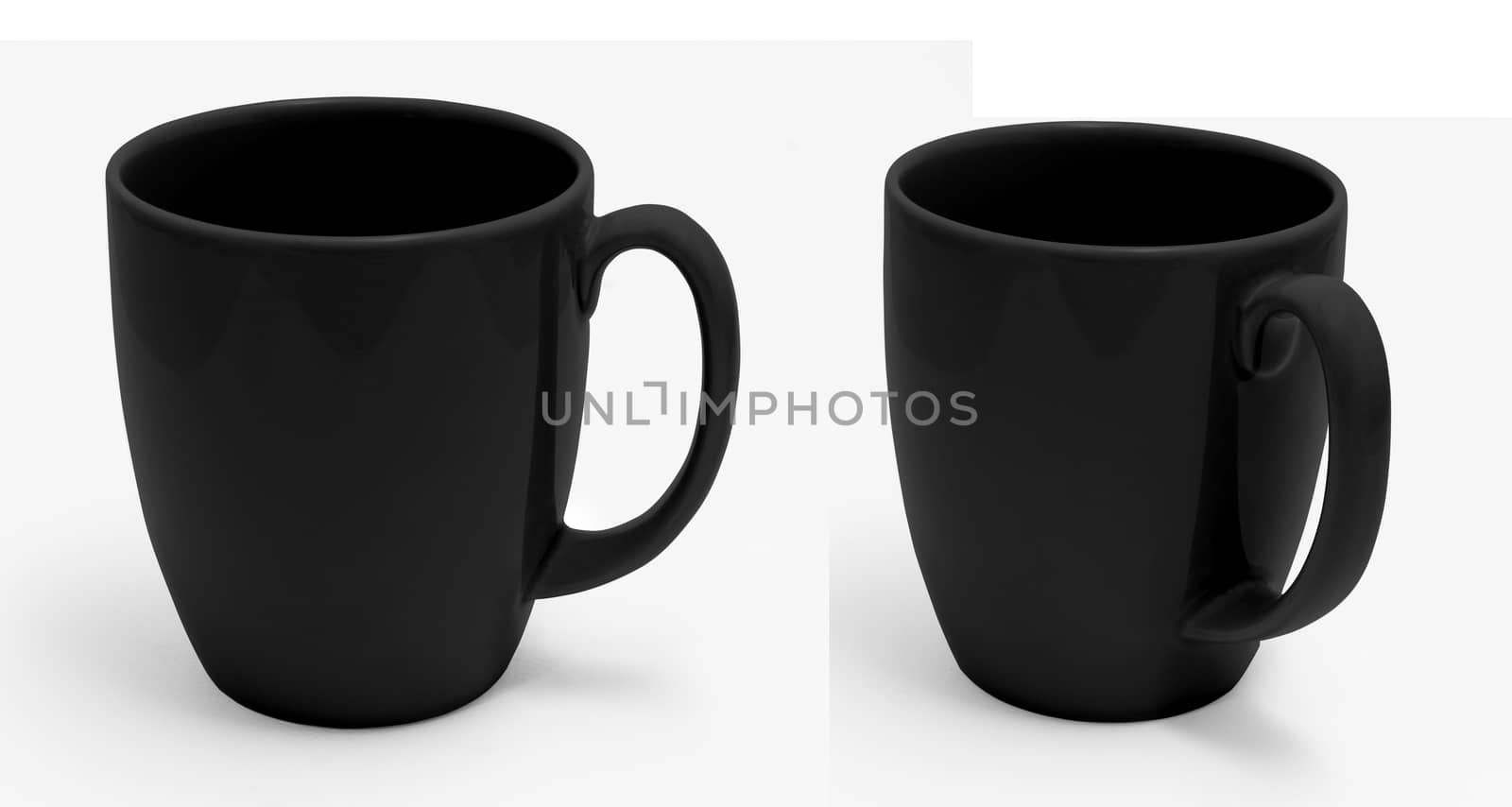Black Cup isolate on White With Clipping Path by chingraph