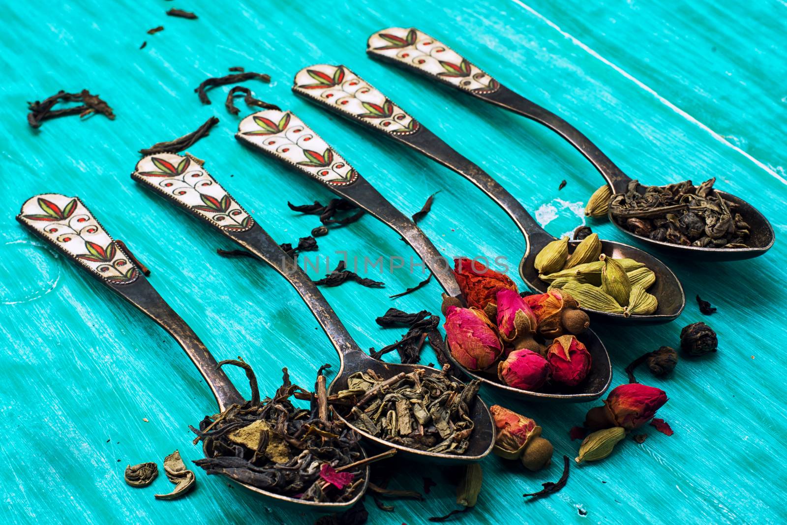five varieties of loose tea tea spoons by LMykola