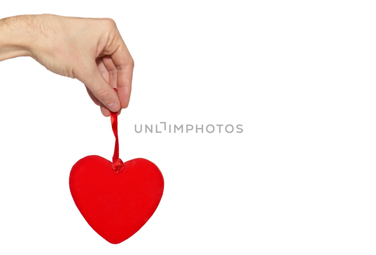 Big valentine heart in a hand.