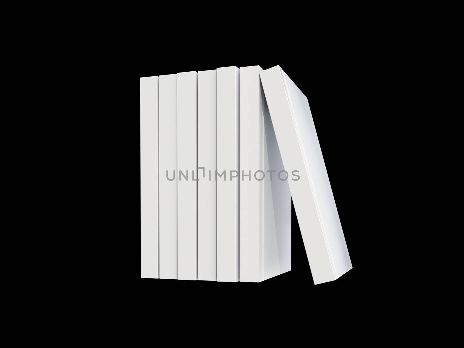 white cover book isolated on black