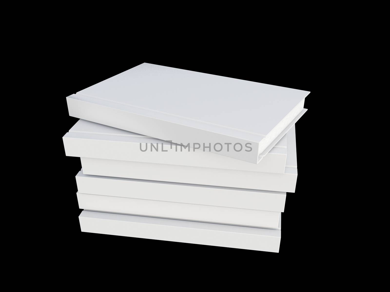 white cover book isolated on black by chingraph