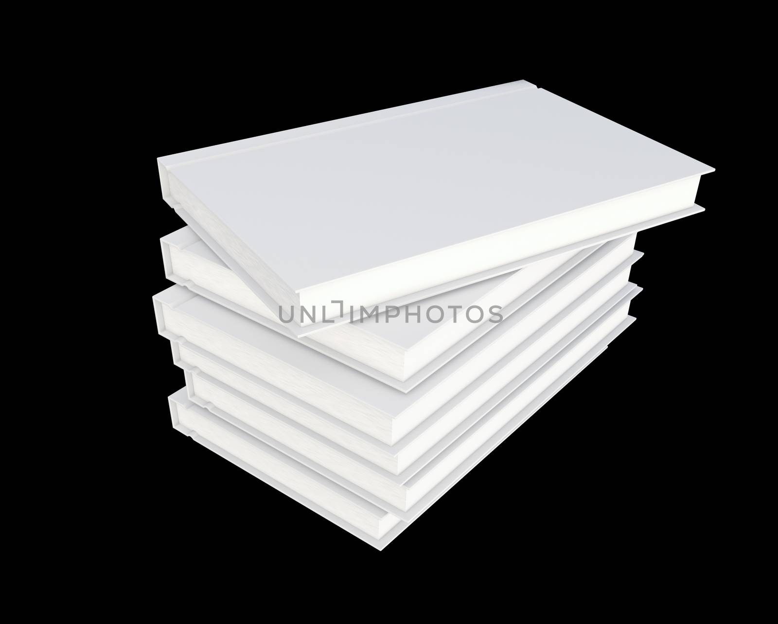 white cover book isolated on black