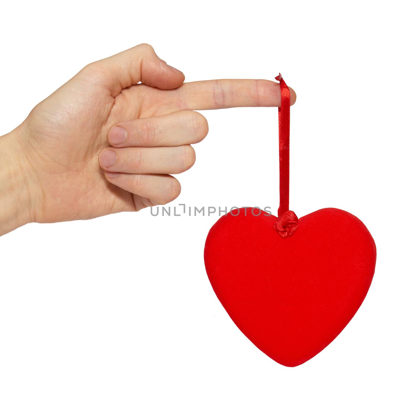 Big valentine heart in a hand.