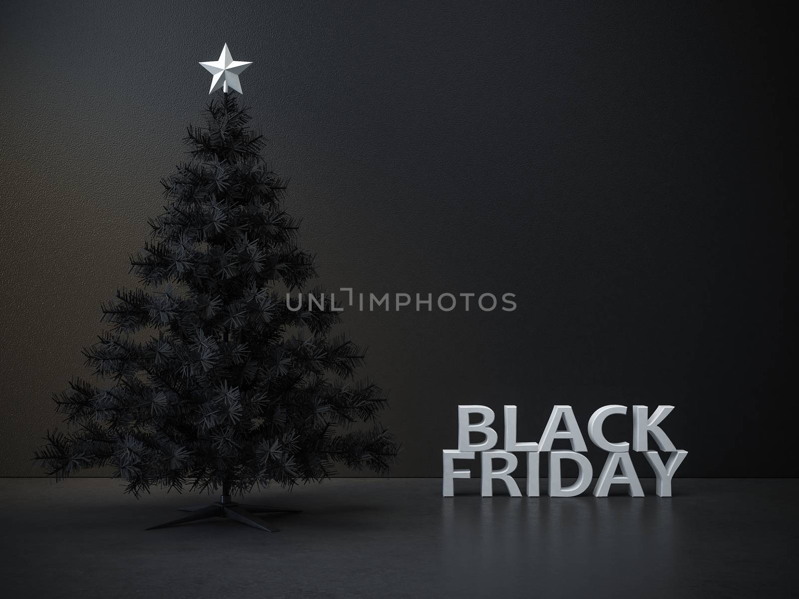 Black friday christmas tree background