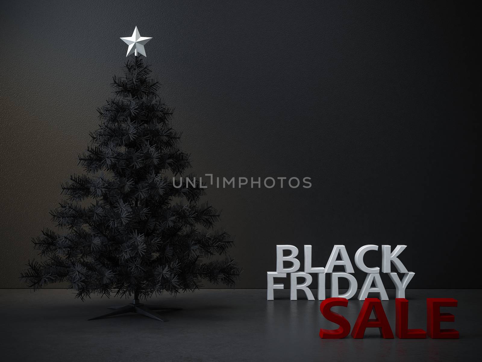 Black friday christmas tree background by chingraph
