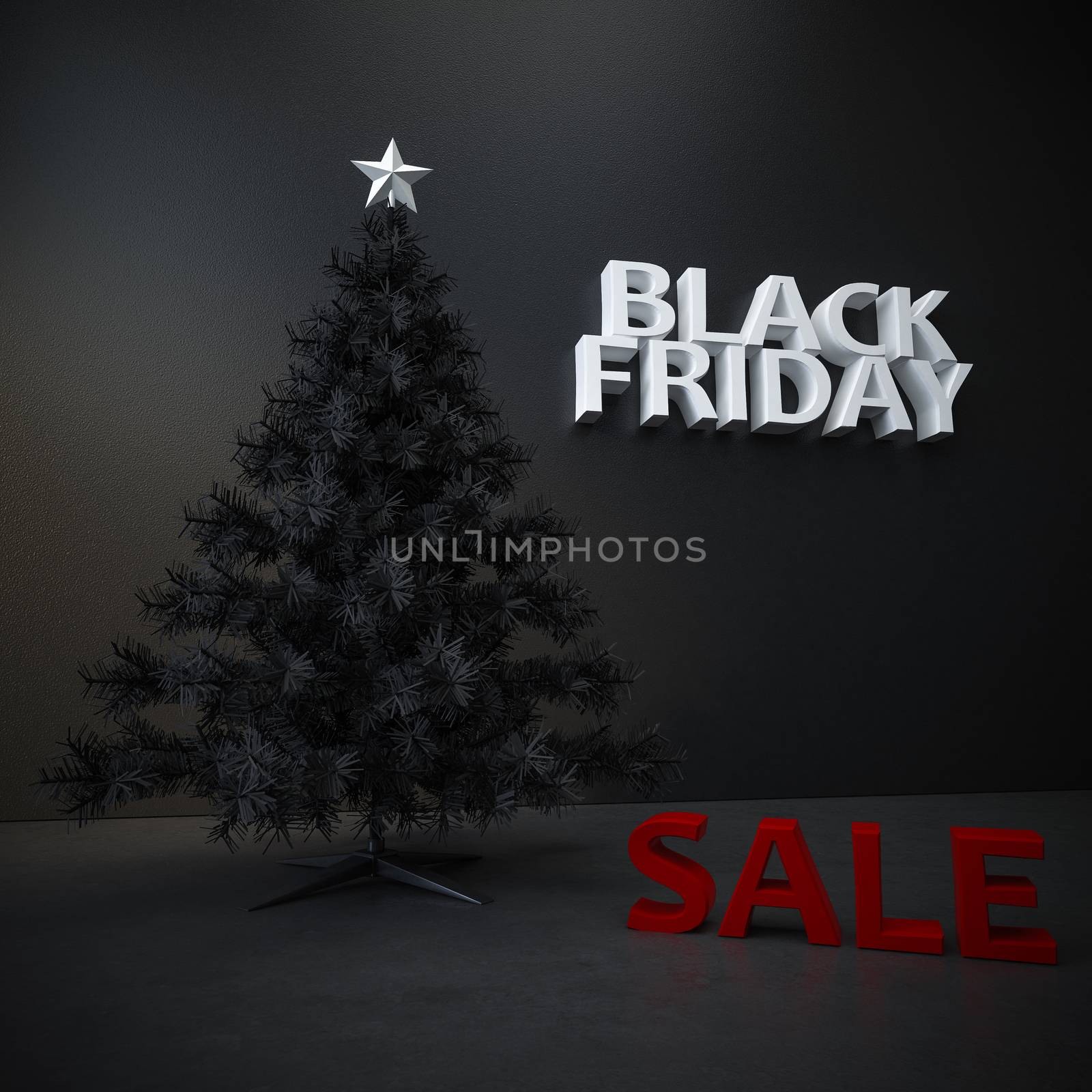 Black friday christmas tree background by chingraph