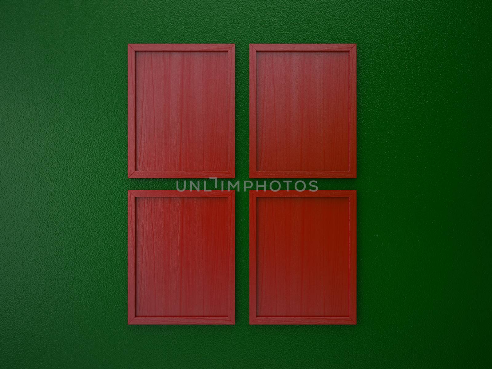 blank frame on interior wall red and green christmas tone color by chingraph