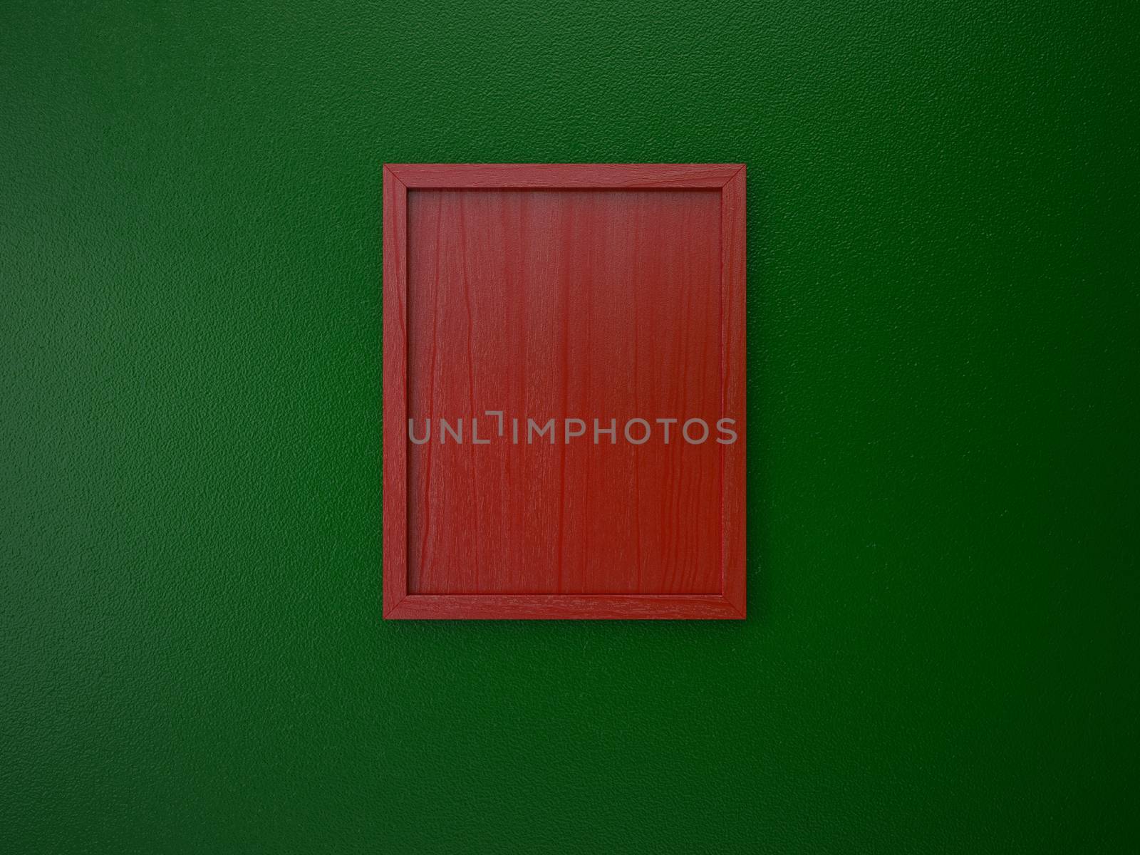 blank frame on interior wall red and green ,christmas tone color