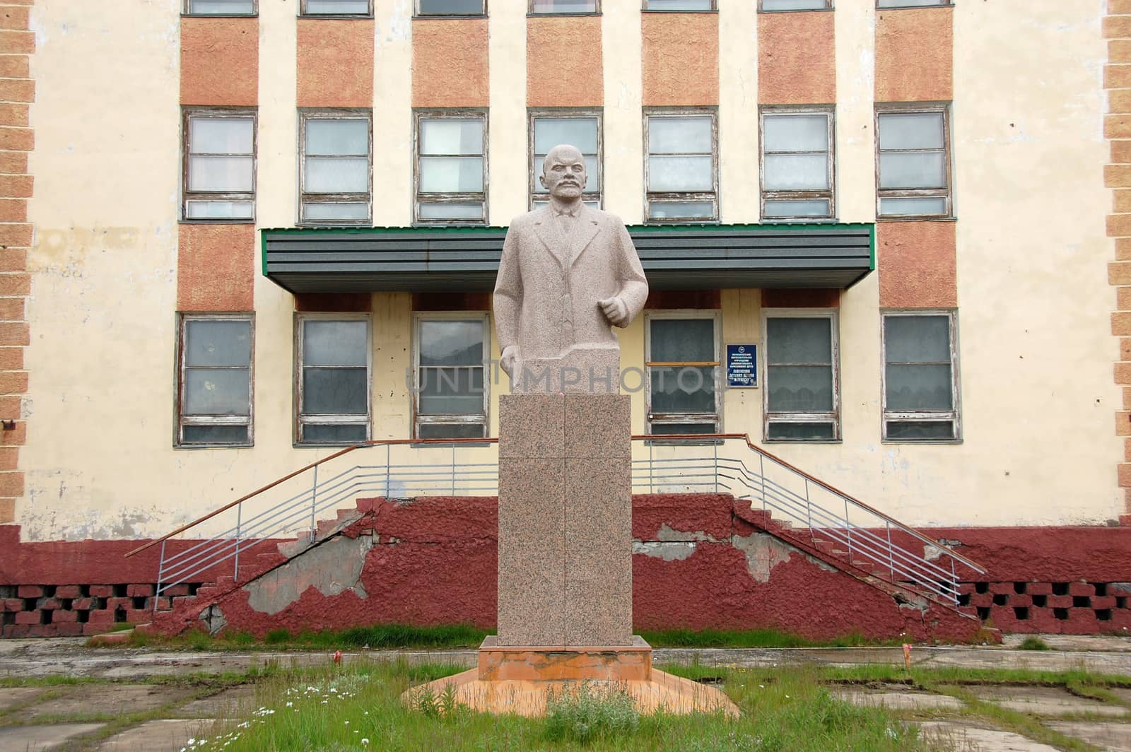 Lenin statue at Pevek town, Chukotka, Russia