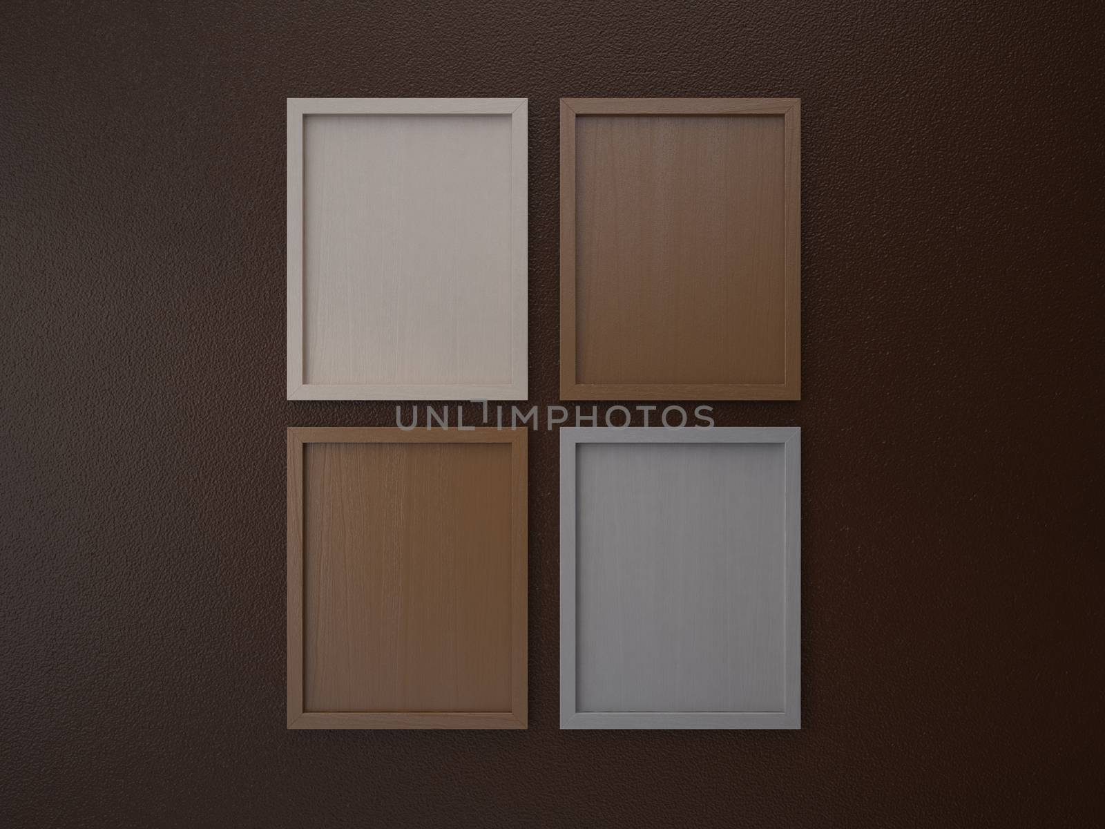 blank frame on interior wall coffee brown tone color