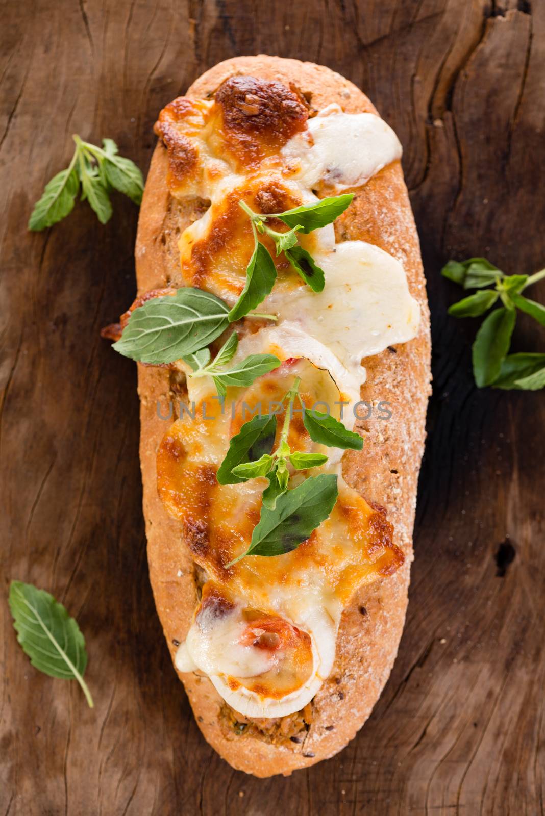 pizza baguette with mozzarella by p.studio66