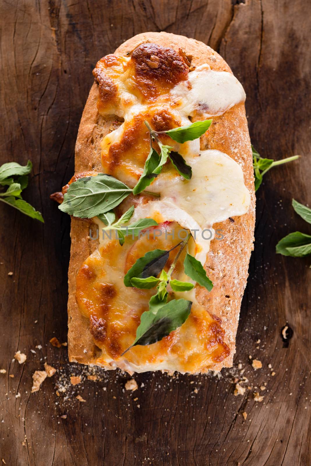 pizza baguette with mozzarella by p.studio66