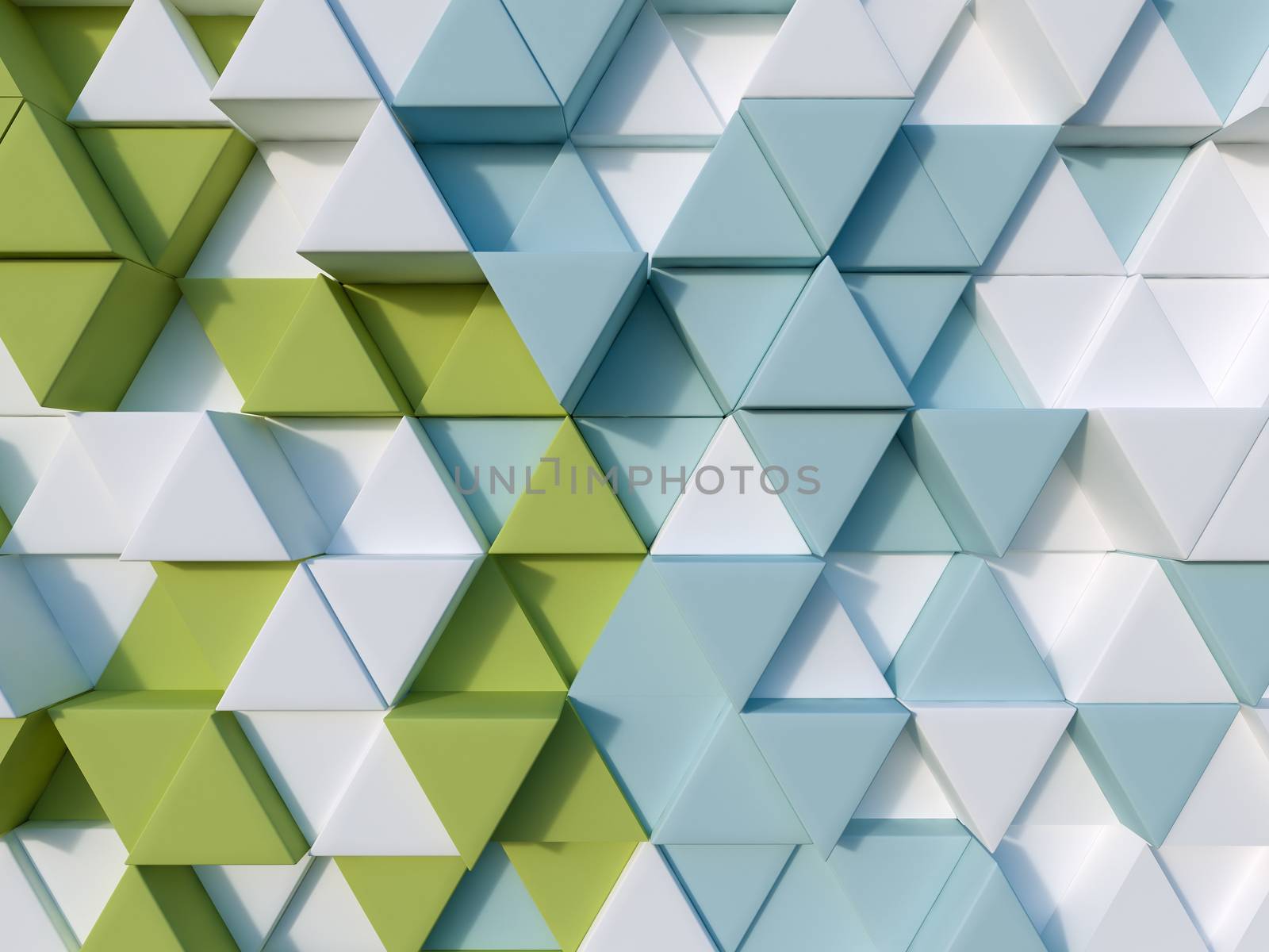 Green and blue abstract 3d triangle background by chingraph