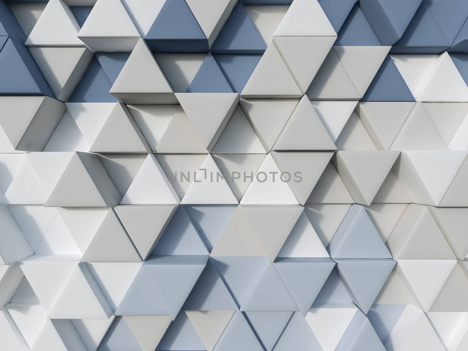 Blue and cream abstract 3d triangle background by chingraph