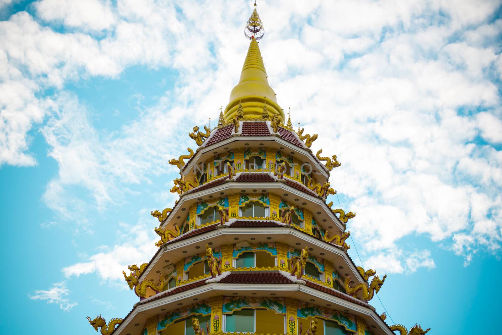 Pagoda of Wat Huay Pla Kung Temple Chiang Rai,Thailand by chingraph