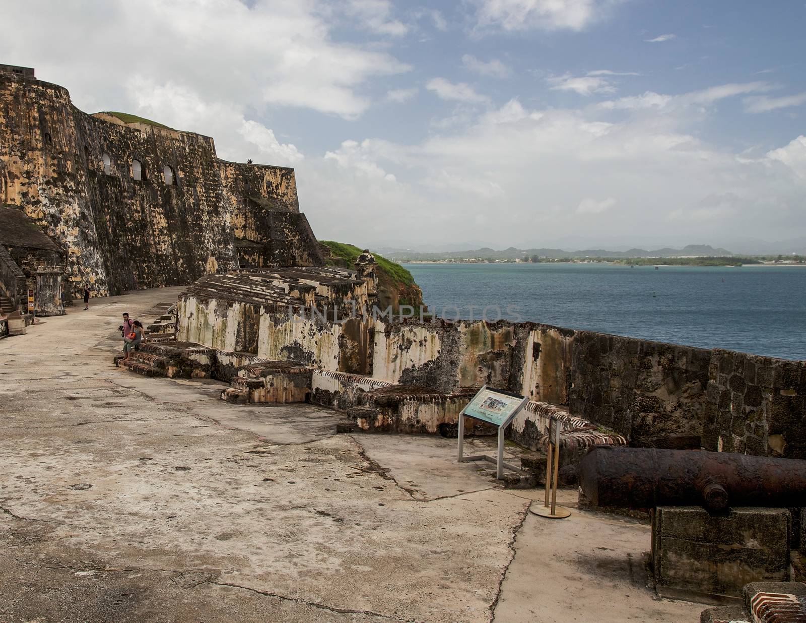 Rusty, Iron - Metal, Sea, Wall - Building Feature, Travel, Morro Castle - Puerto Rico, San Juan, Puerto Rico, Island, Sky, Caribbean Sea, Castle, Monument, Fort, Harbor, USA, Tourist, Cannon, Gun, Military, History, Old-fashioned, Famous Place, Tropical Climate, Architecture, Travel Destinations, Vacations, Castillo San Felipe Del Morro