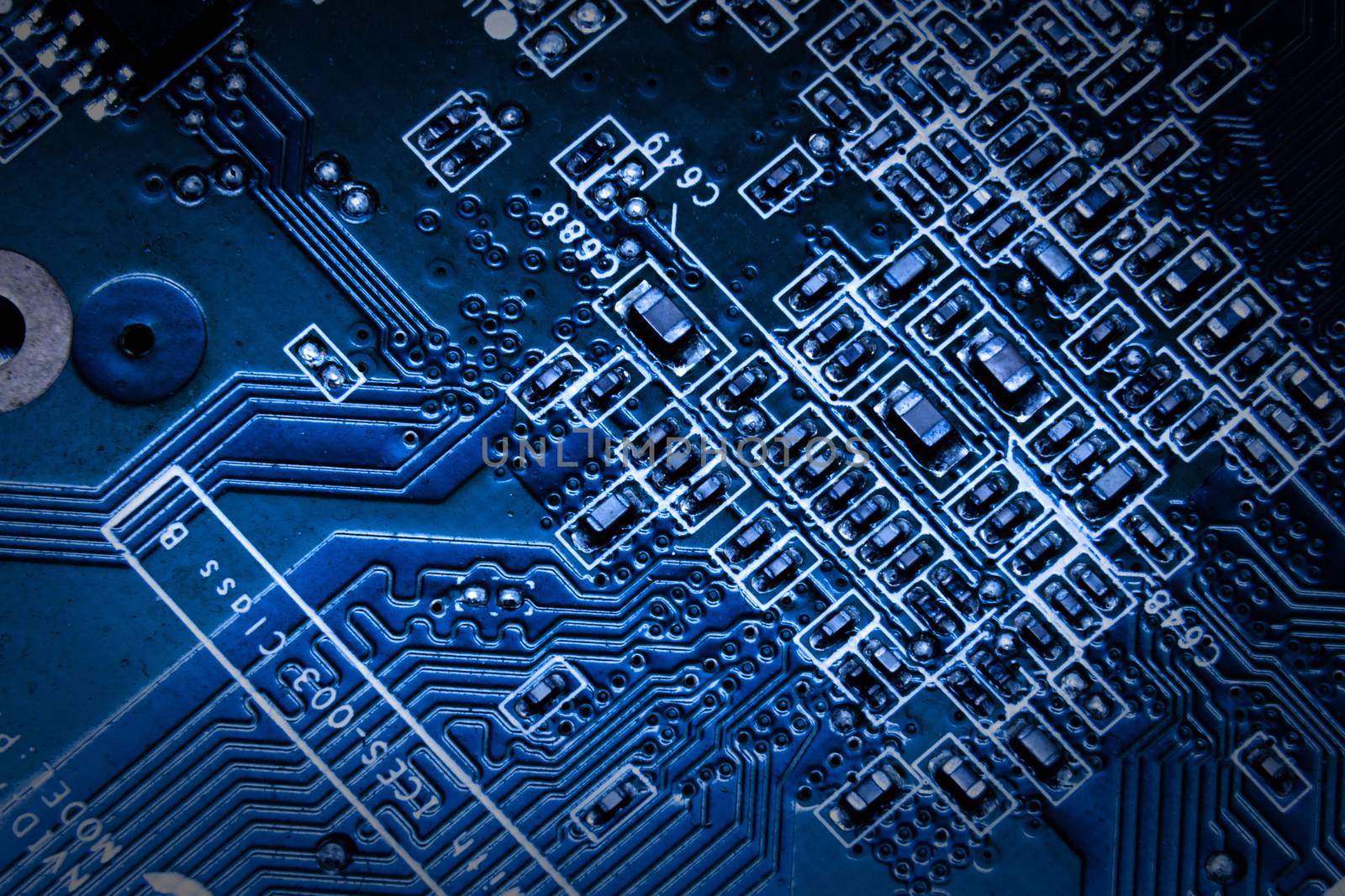 close up of circuit board