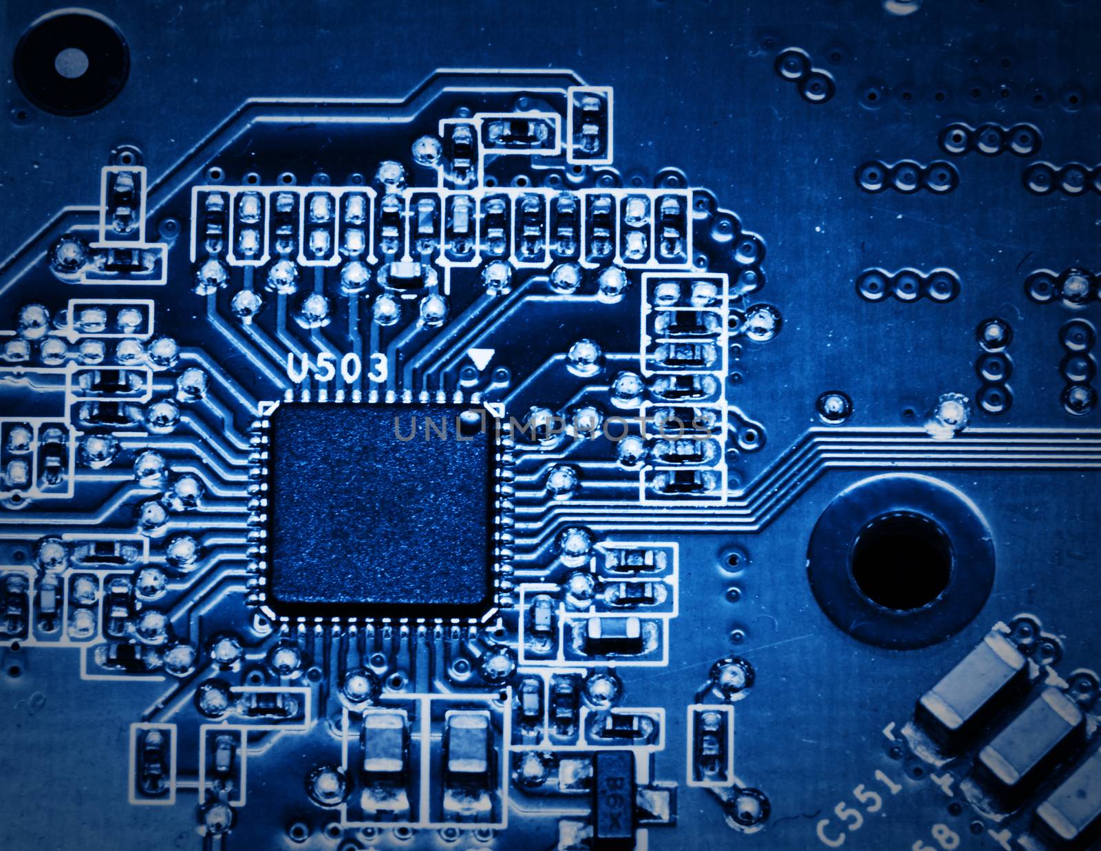 close up of circuit board