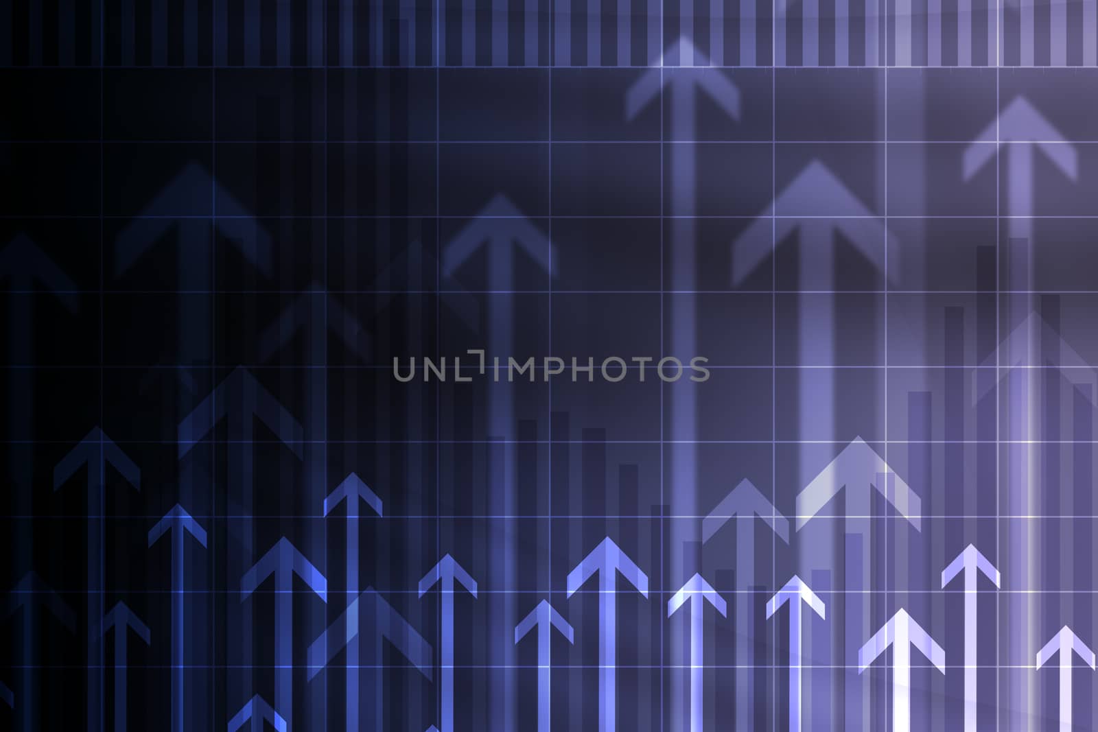 Abstract blue background with  white arrows up