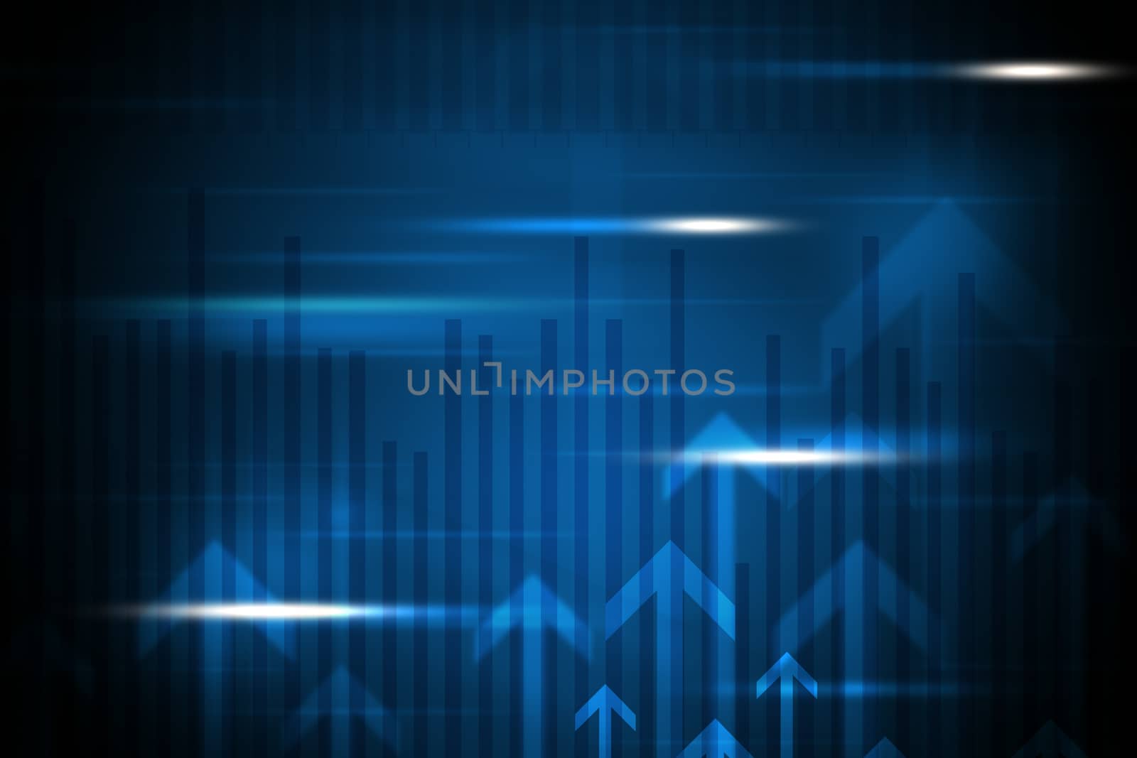 Abstract blue background with  white arrows up