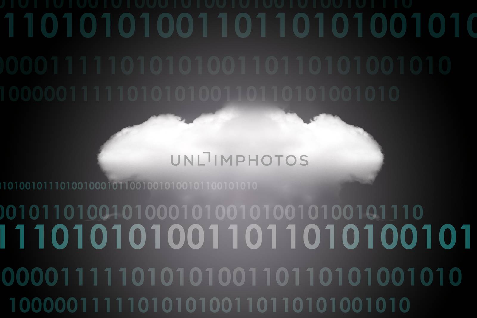 Abstract grey background with cloud and numbers