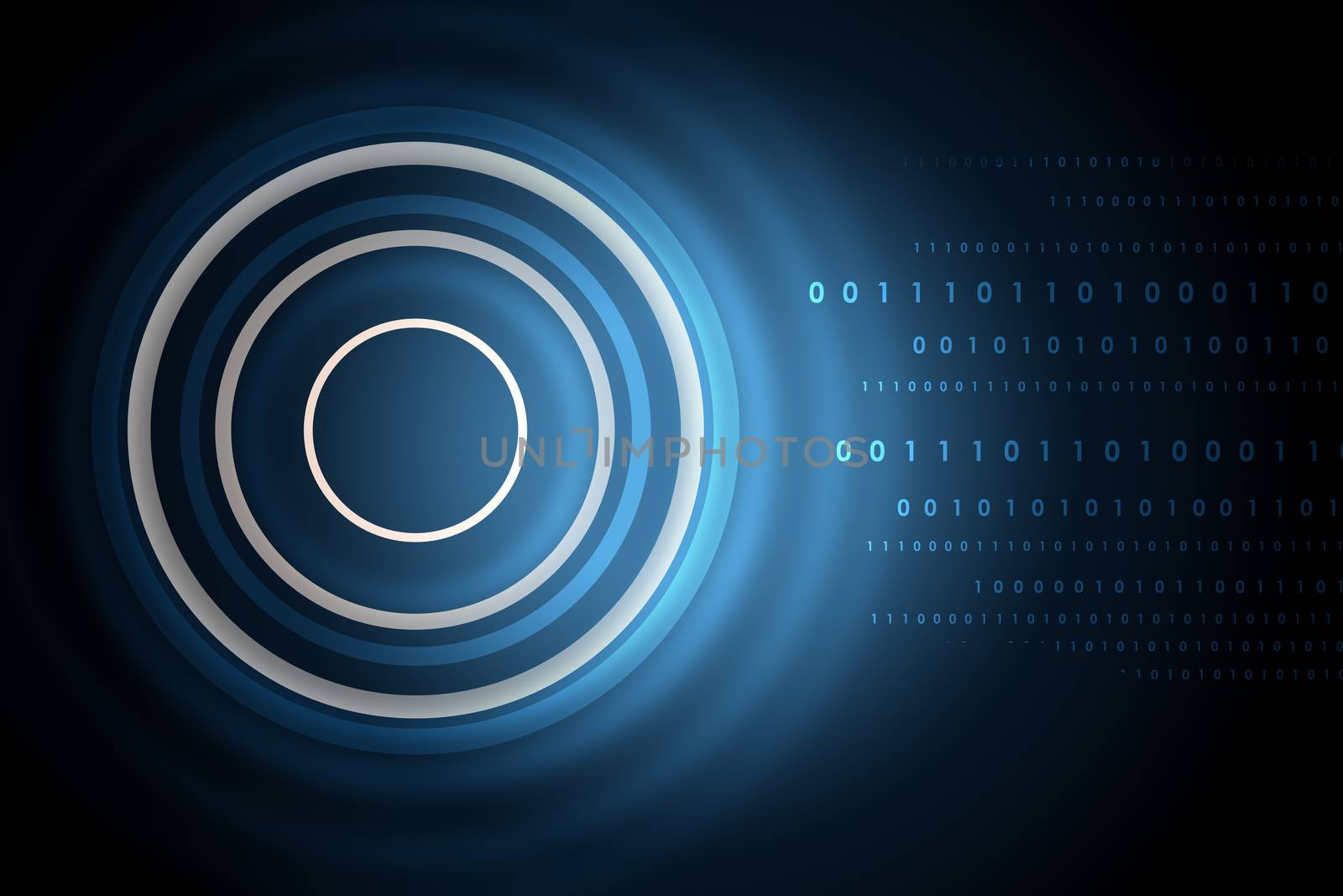 Abstract blue background with numbers and circles