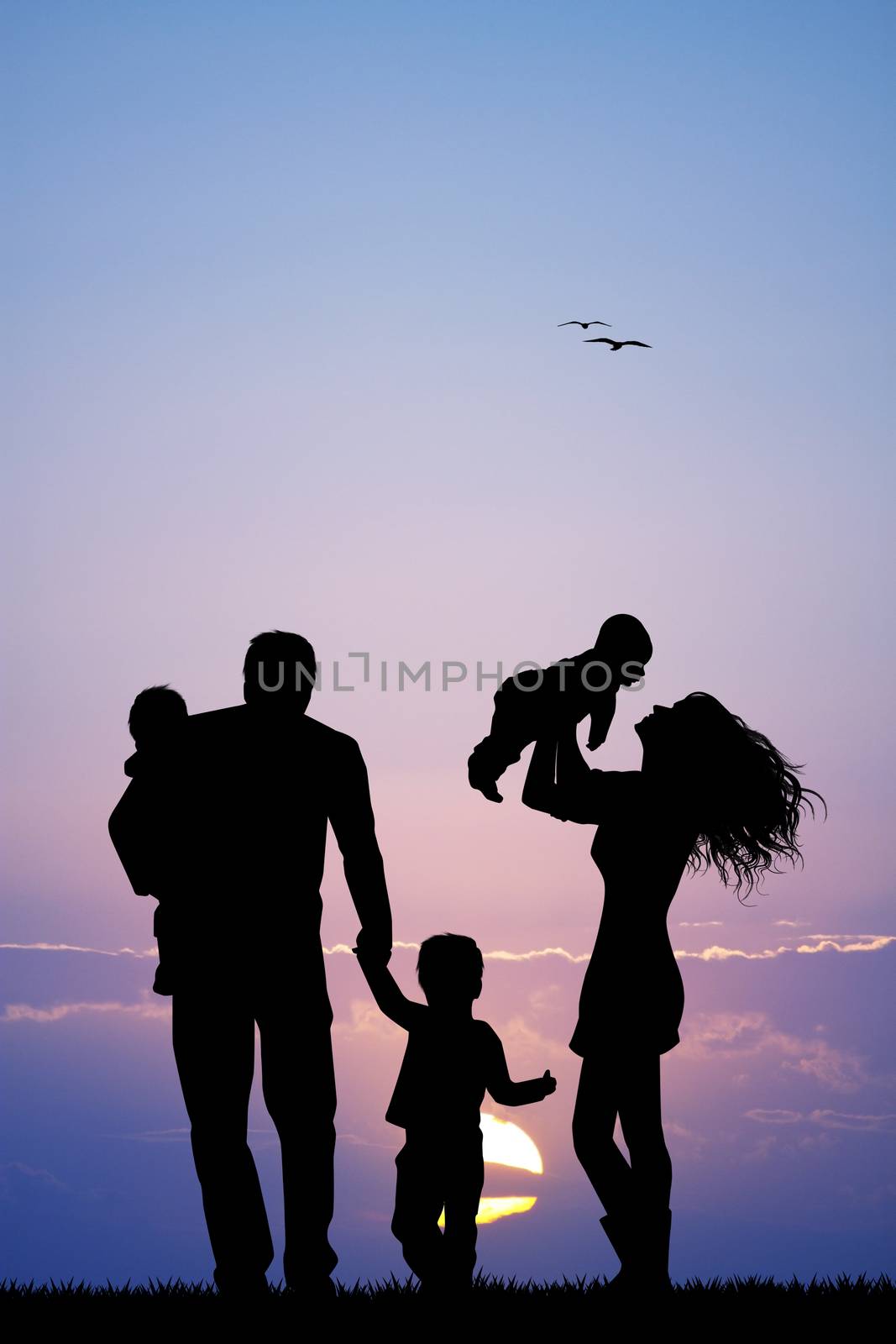 illustration of family silhouette