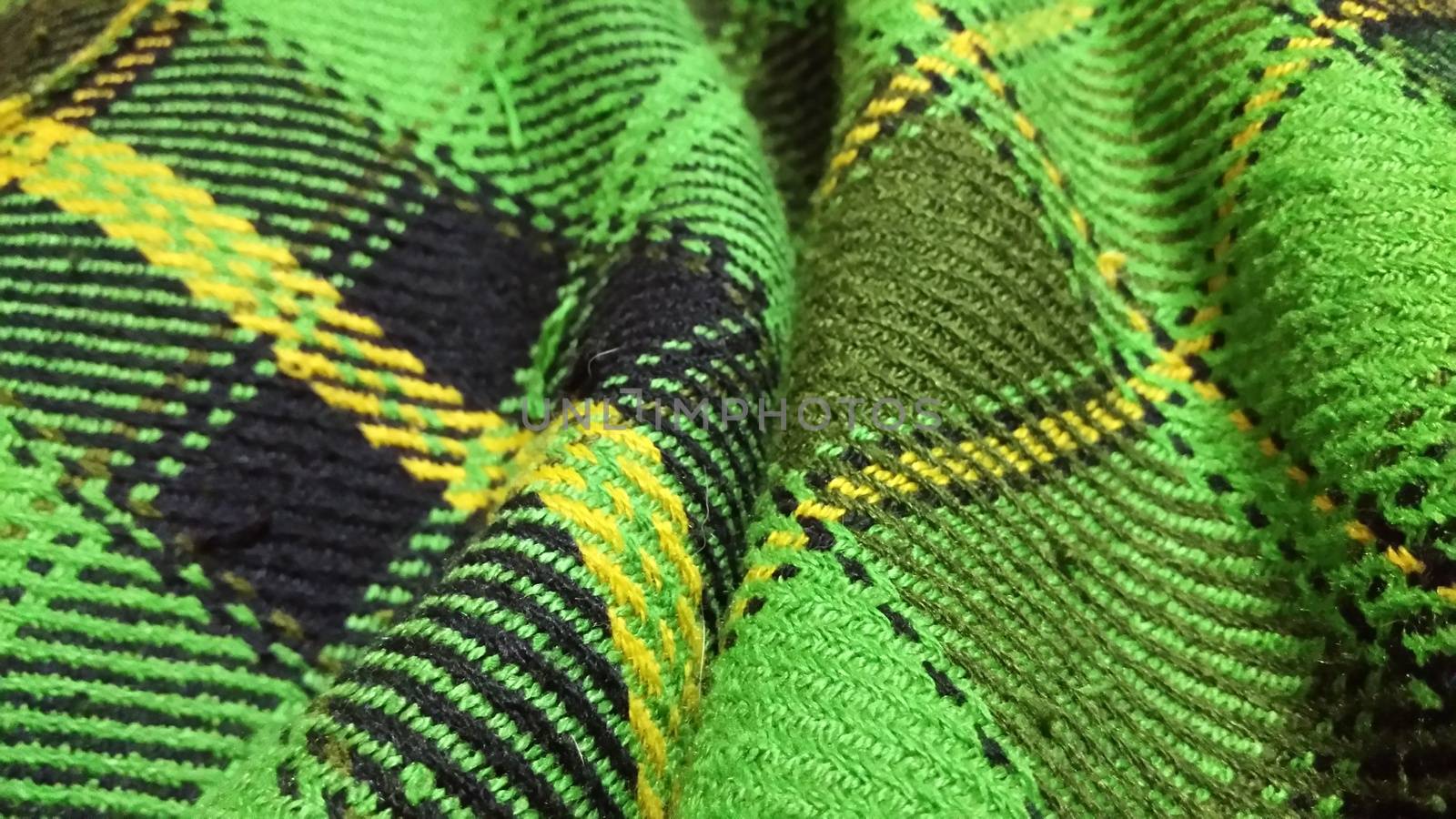 Close-up of Green & Yellow Blanket