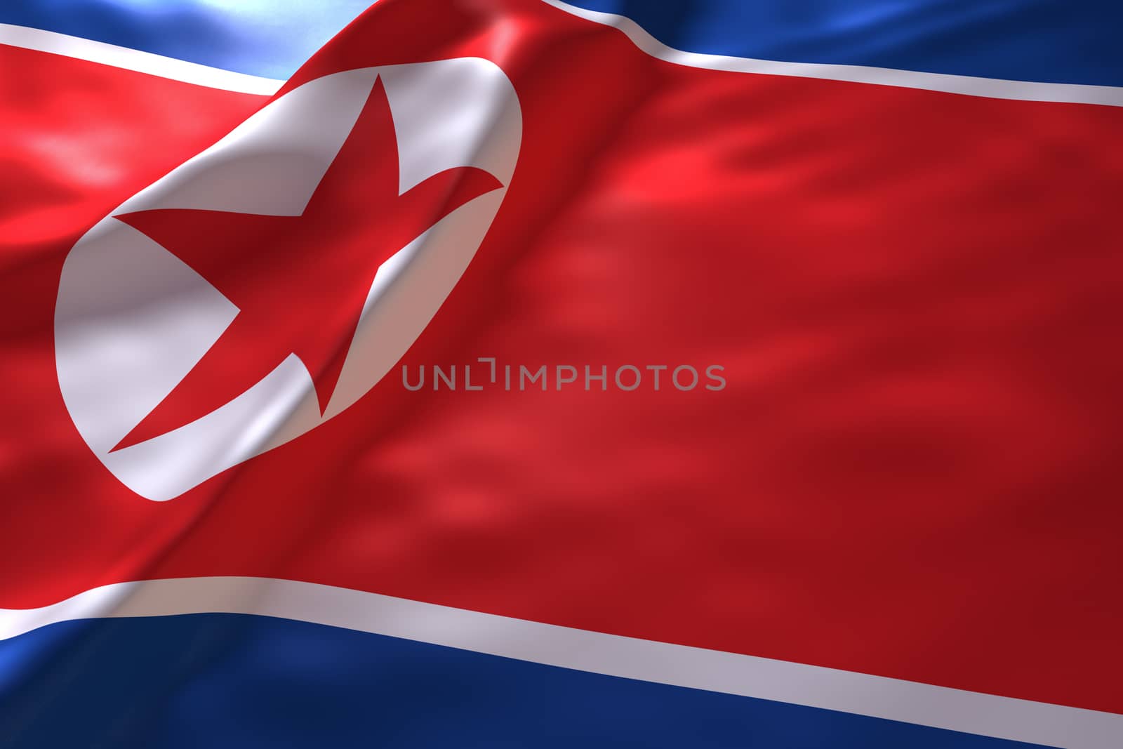 North Korea flag background by chingraph