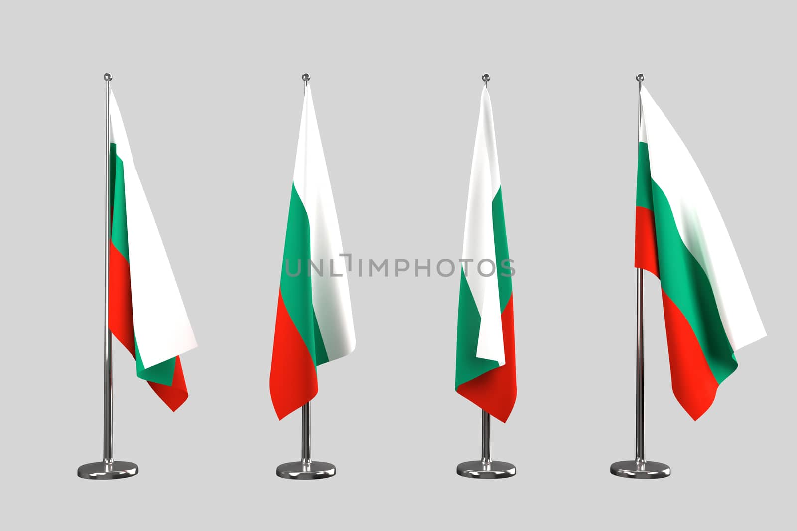 Bulgaria indoor flags isolate on white background