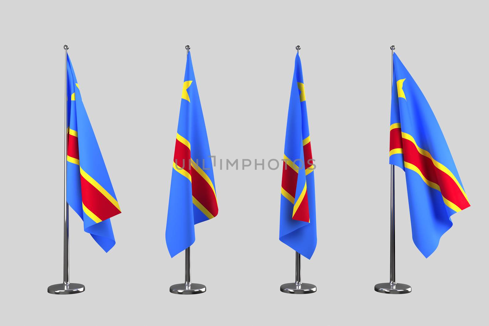 Congo indoor flags isolate on white background