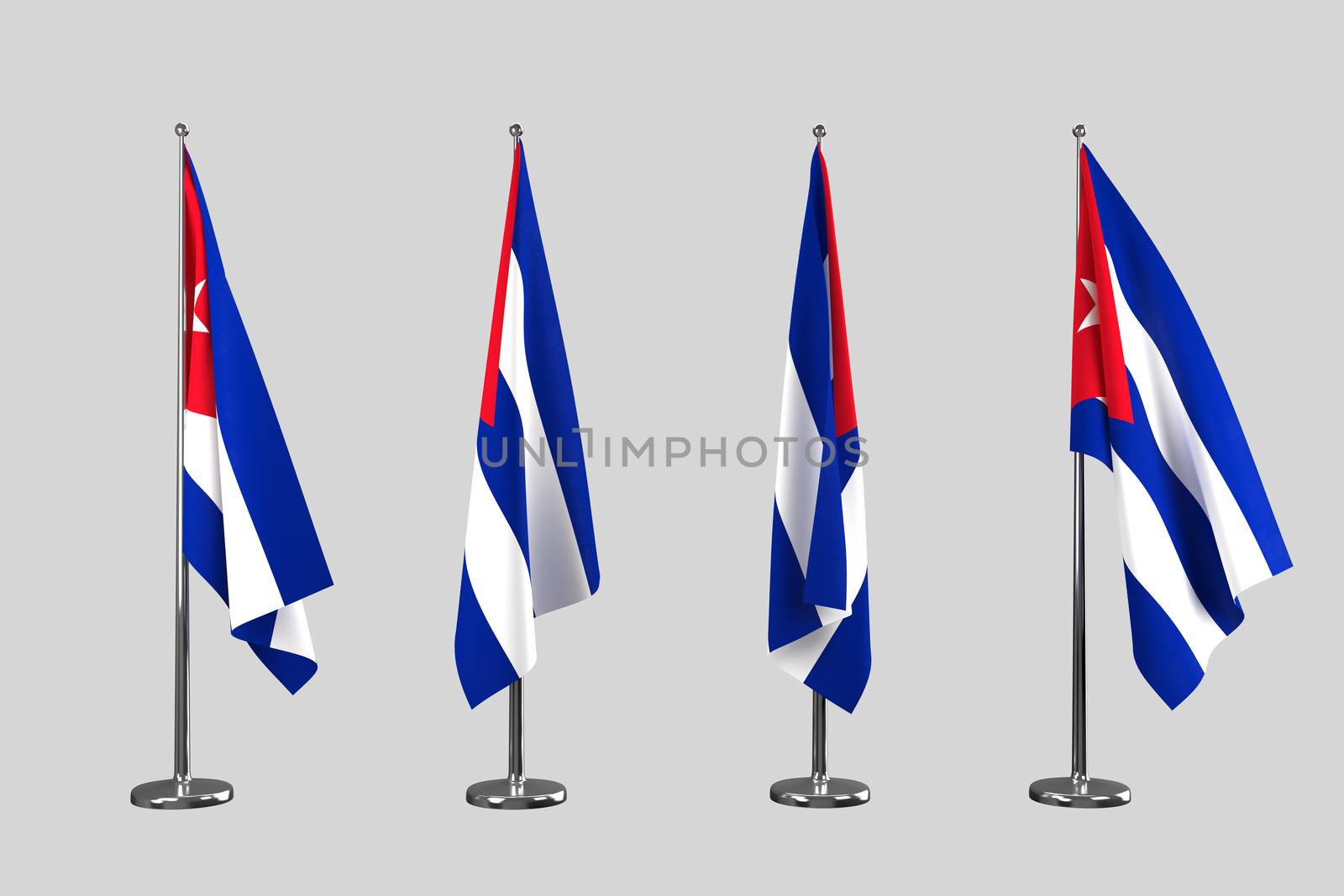 Cuba indoor flags isolate on white background