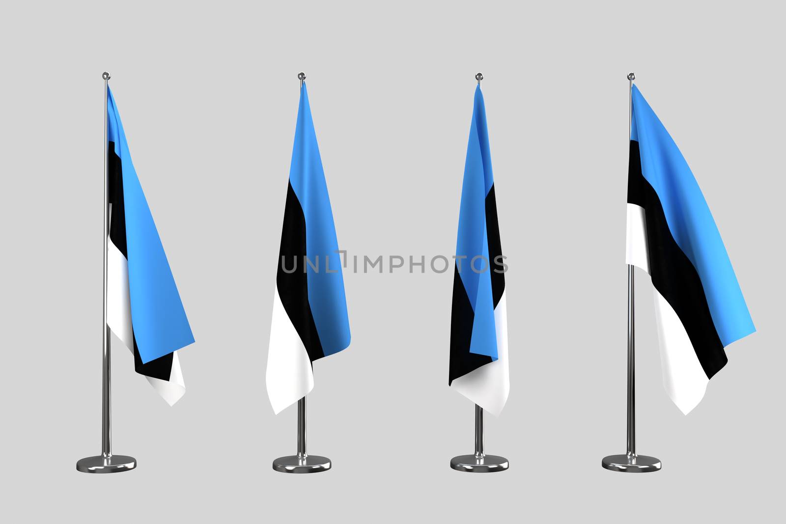 Estonia indoor flags isolate on white background