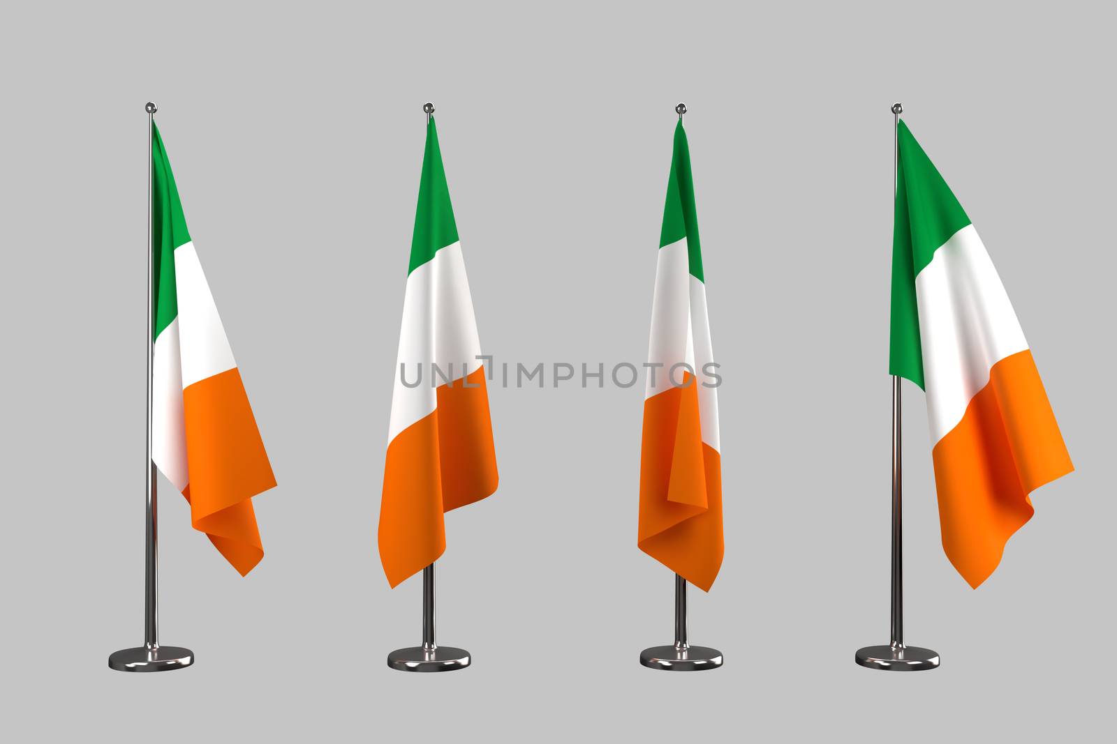 Ireland indoor flags isolate on white background
