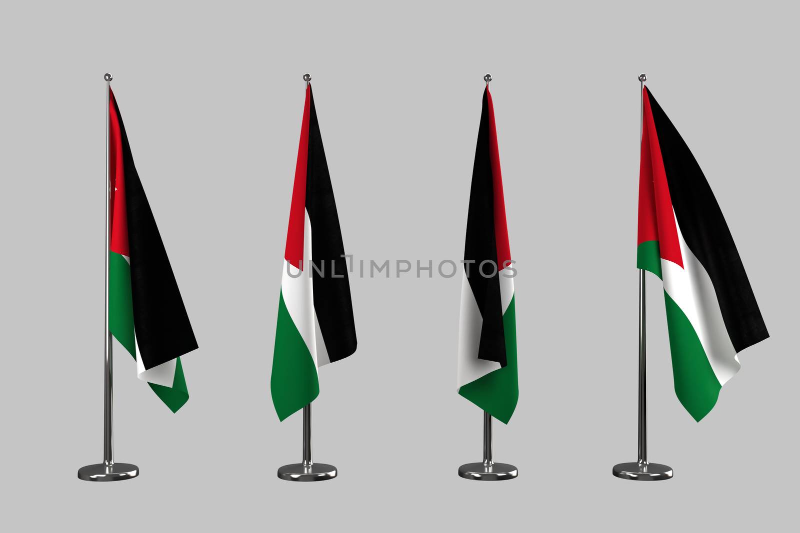 Jordan indoor flags isolate on white background