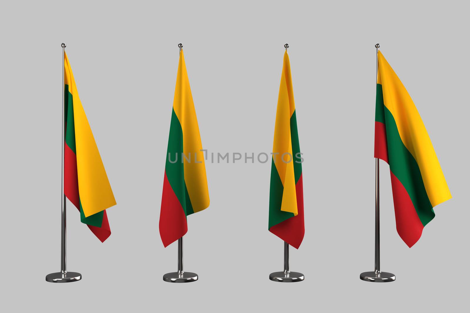 Lithuania indoor flags isolate on white background