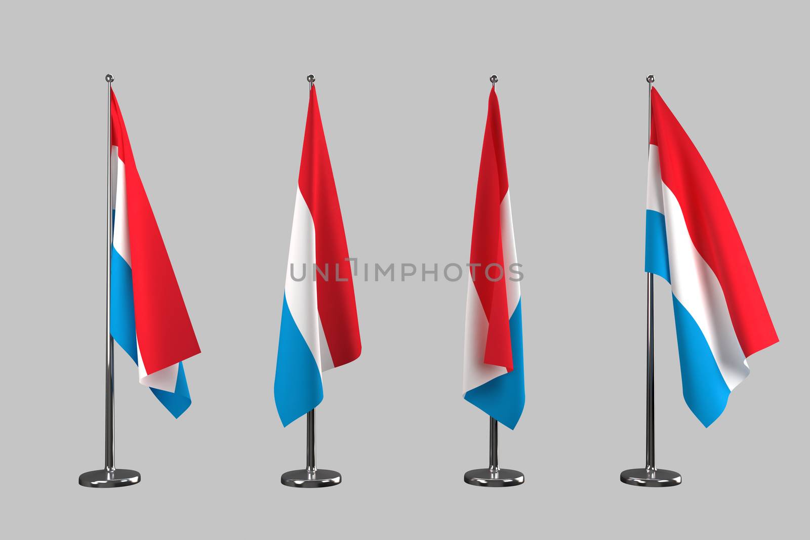 Luxembourg indoor flags isolate on white background