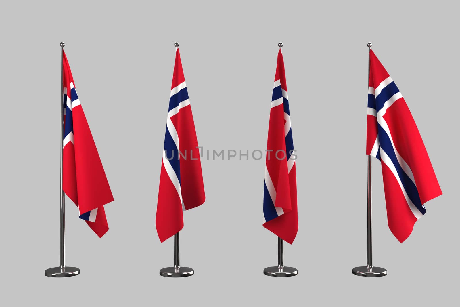 Norway indoor flags isolate on white background