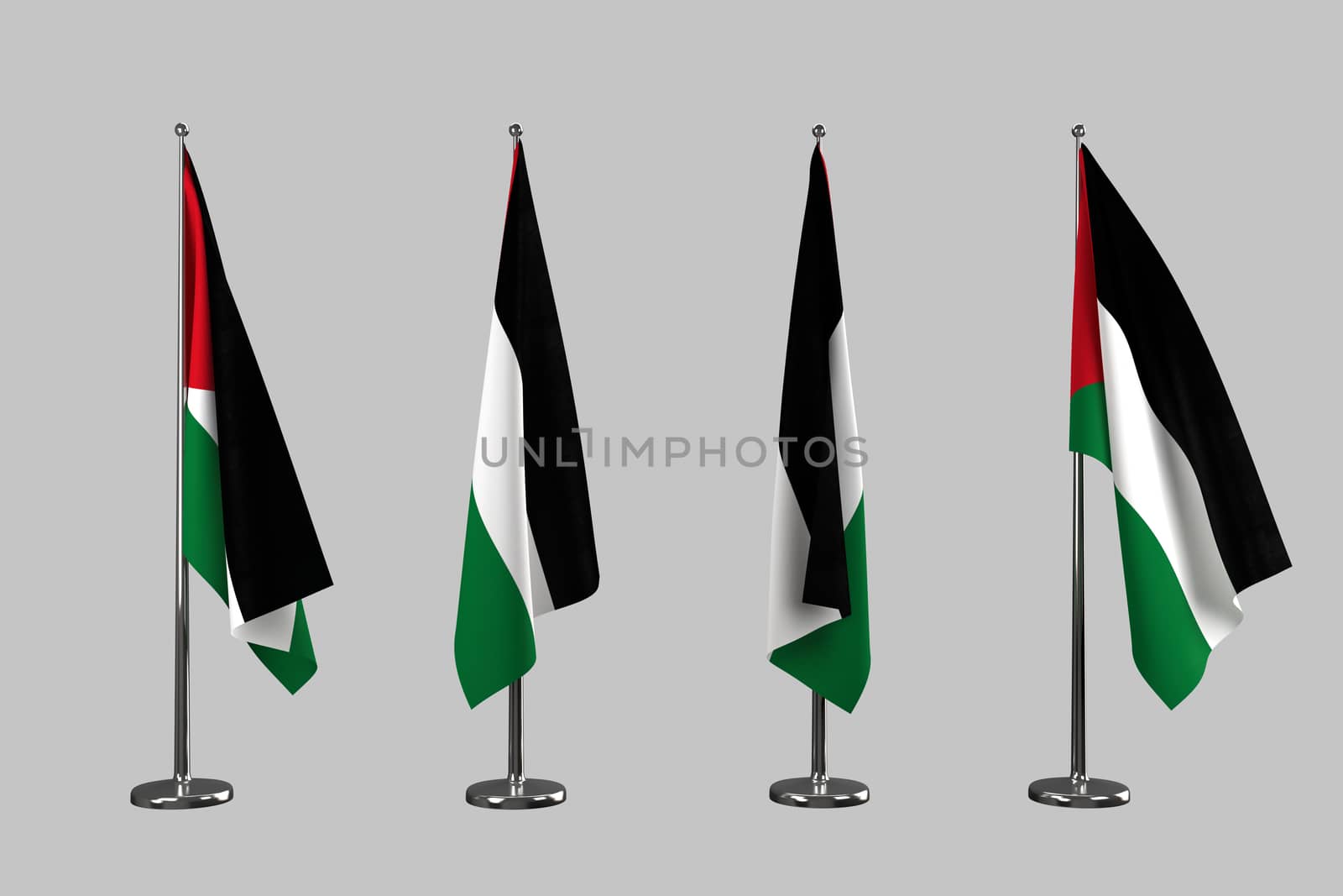 Palestine indoor flags isolate on white background