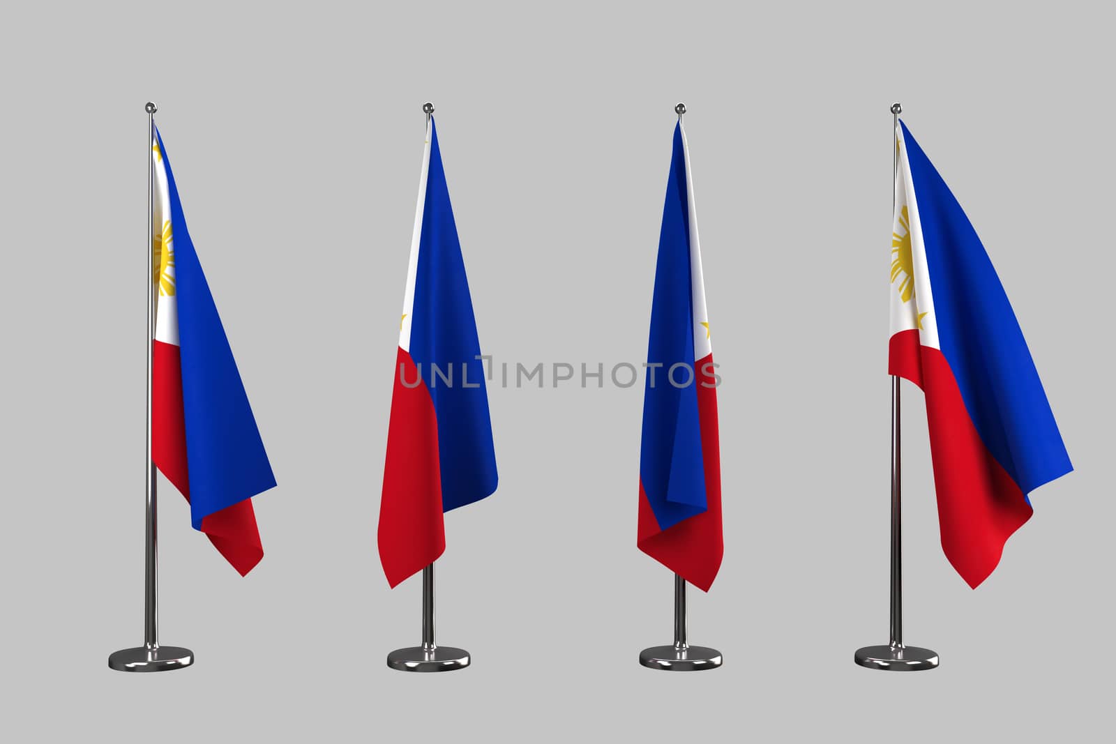 Philippines indoor flags isolate on white background