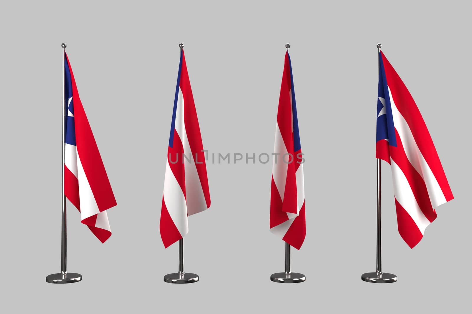 Puerto Rico indoor flags isolate on white background