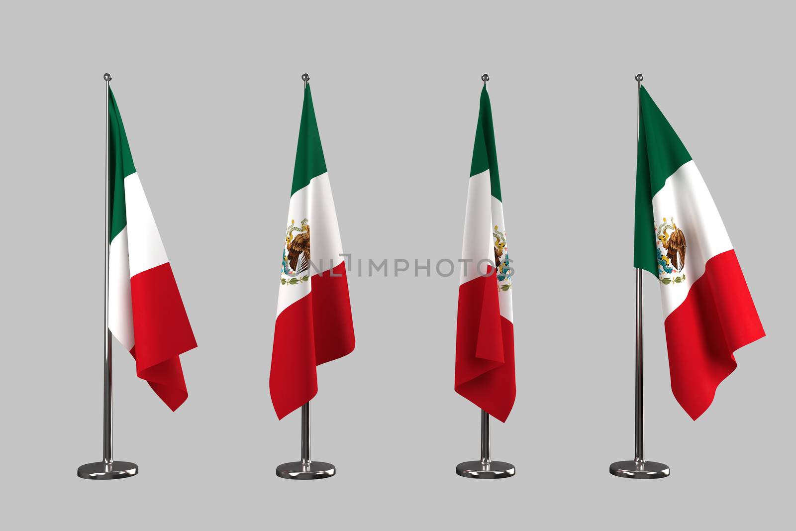 Mexico indoor flags isolate on white background