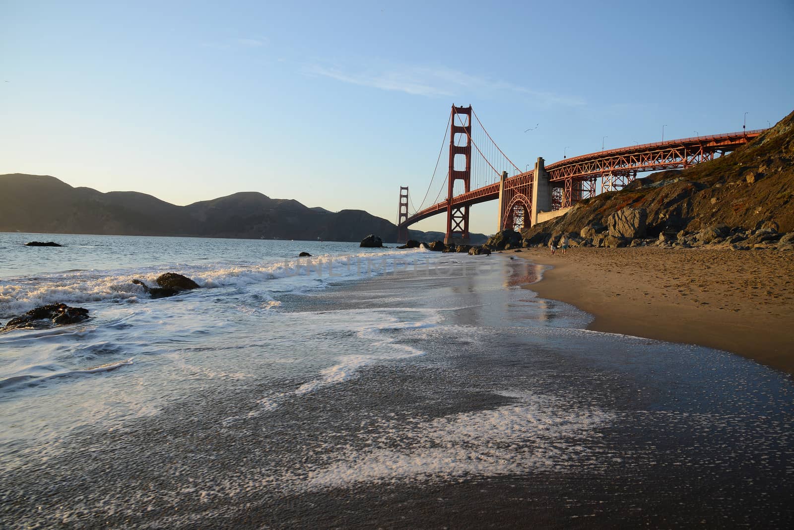 golden gate bridge from marshall beach