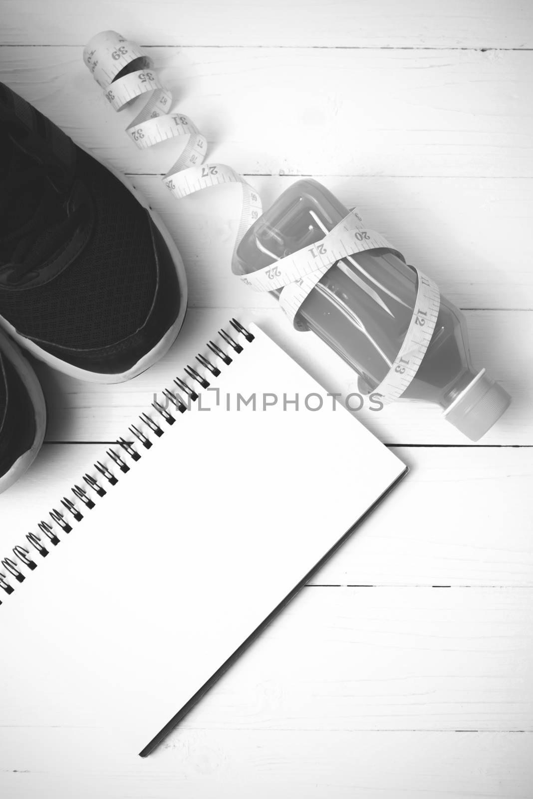 running shoes,orange juice,measuring tape and notepad black and  by ammza12