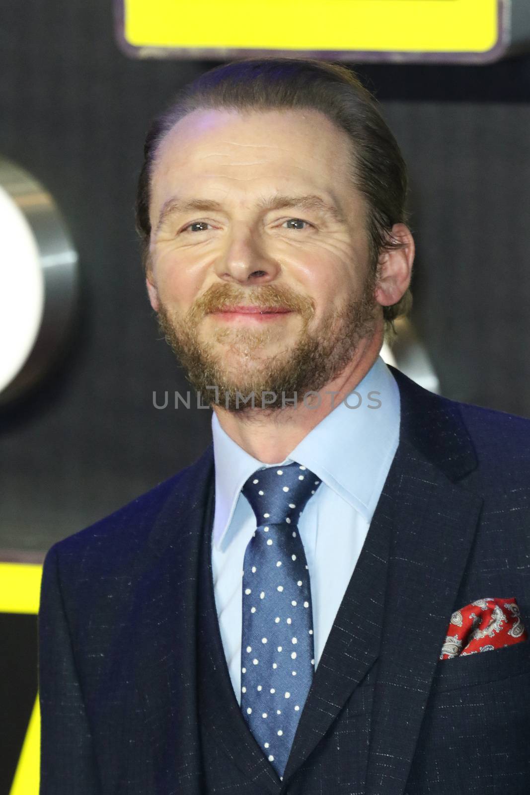 ENGLAND, London: Simon Pegg attends the London premiere of Star Wars: The Force Awakens, at Leicester Square on December 16, 2015.