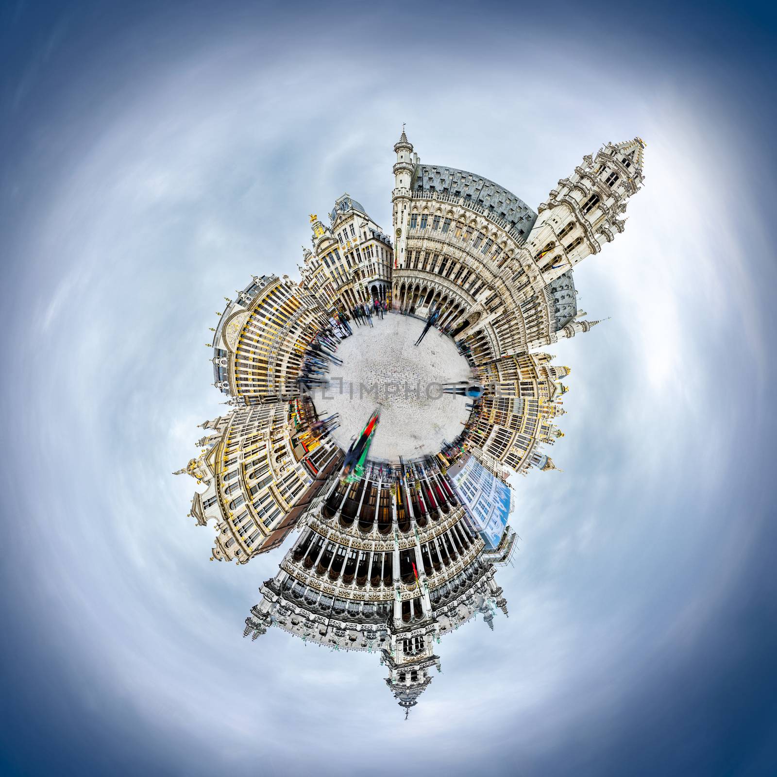 Brussels grand place panoramic montage from 16 HDR images