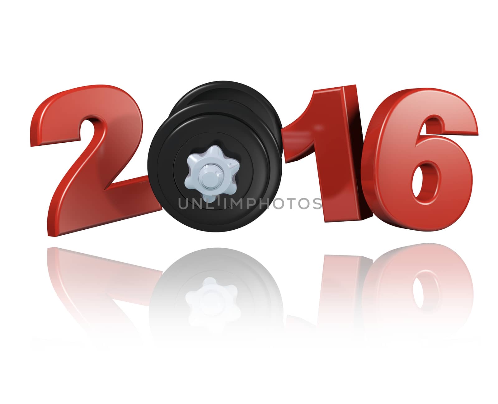 Dumbbell 2016 design with a White Background