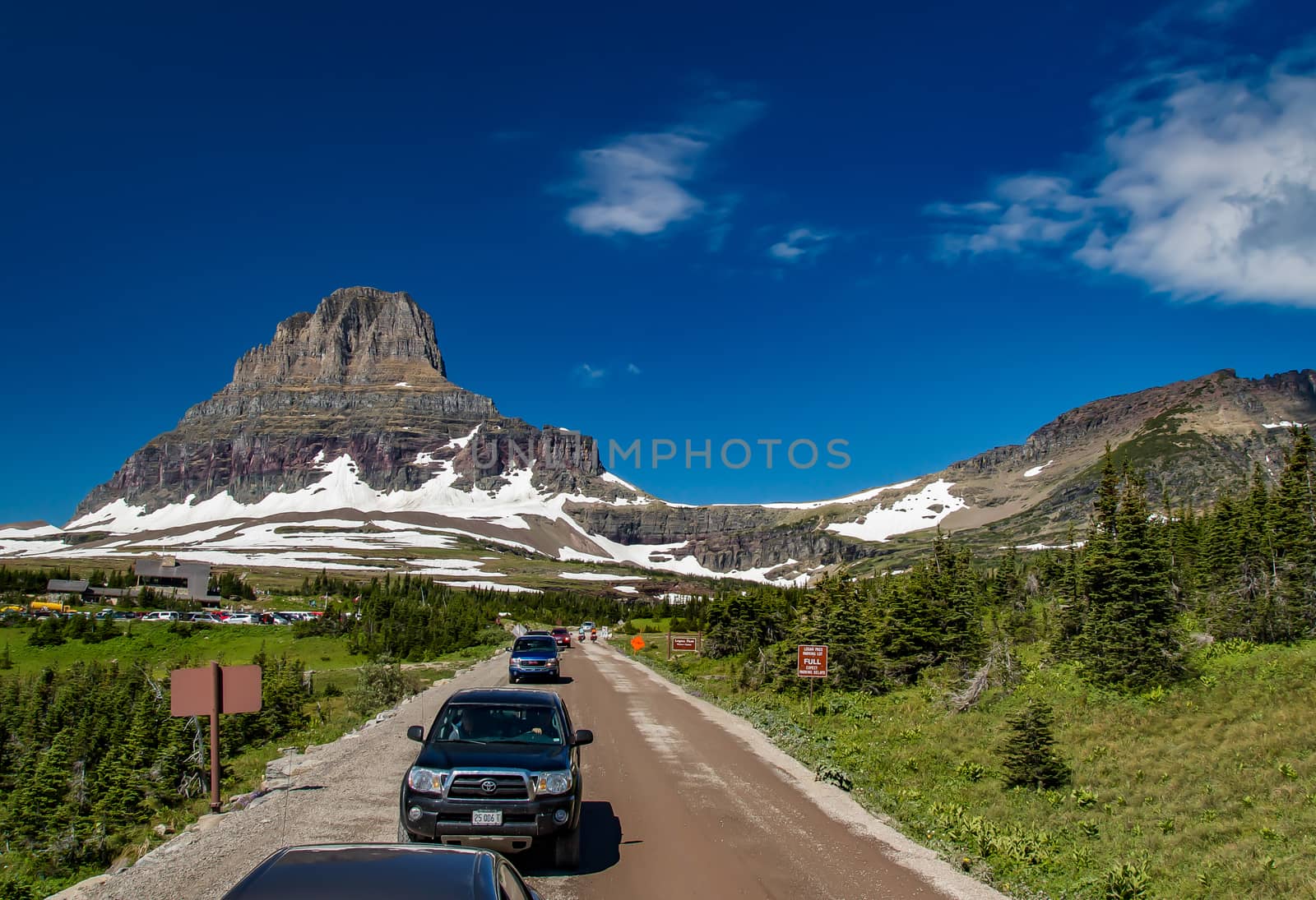 Traffic on Going to the Sun Road, Glacier National Park, Montana