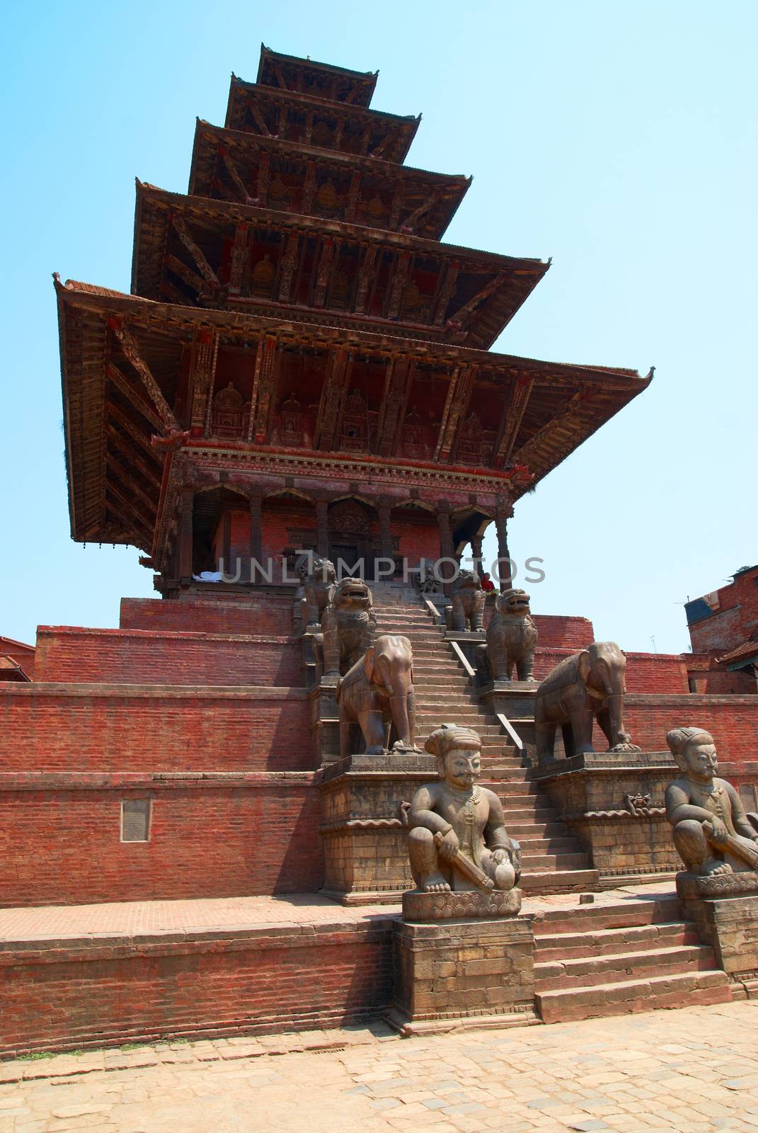 Temple of old buddhistic city. Baktaphur, Nepal