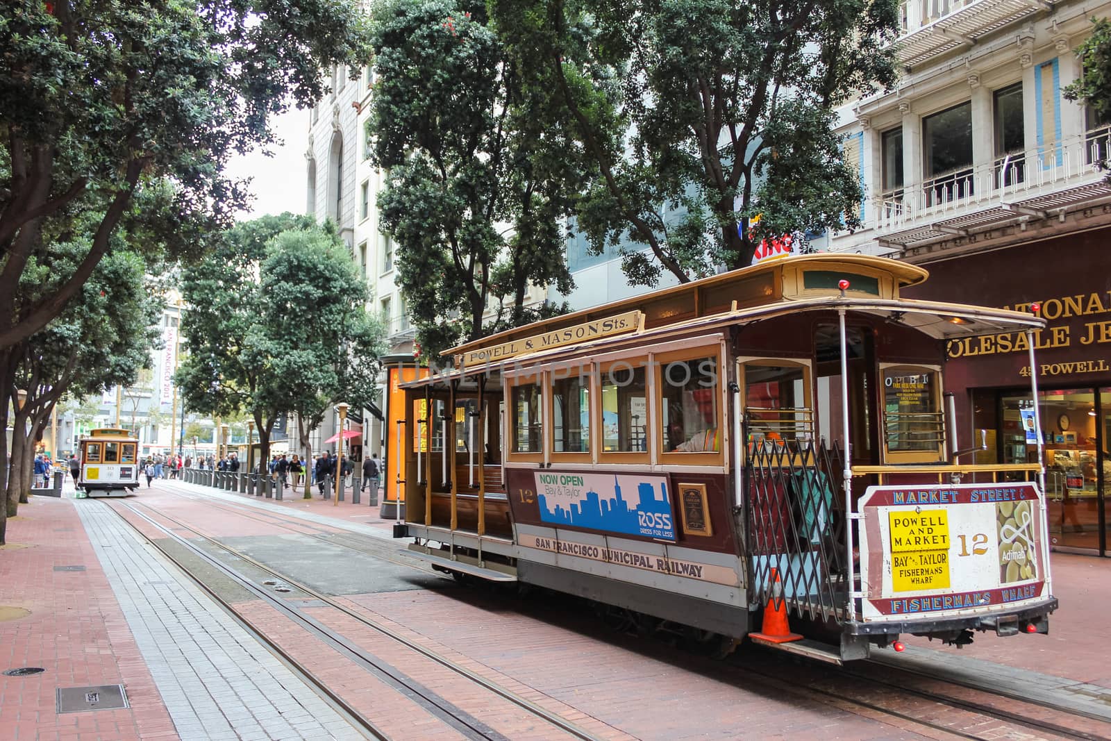 San Francisco, USA - October 4: San Francisco famous cable car arriving at the terminal on October 4, 2011 in San Francisco, USA.